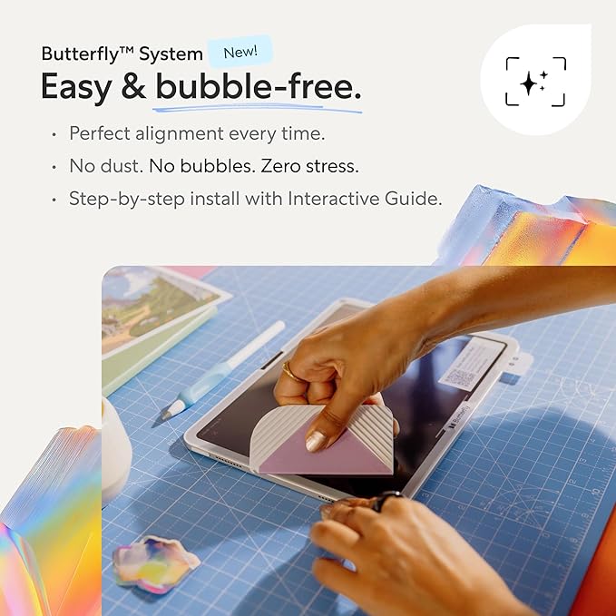 Paperlike 3 Screen Protector (2x) for iPad Pro 11” (2018-2023) & iPad Air 10.9" (5th Gen 2022 / 4th Gen 2020) – True Paper-Feel, Bubble-Free Install (Butterfly), Protects Pencil Tip
