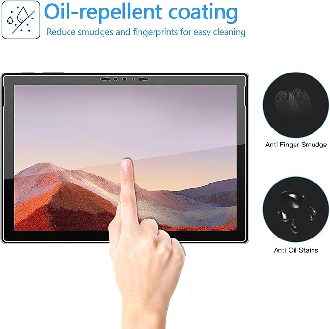 Adeway (2 Pack) Microsoft Surface Pro 7 Plus/Surface Pro 7-12.3 inch Screen Protector, Precise Cutouts/Tempered Glass/High Sensitivity, Glass LCD Protector