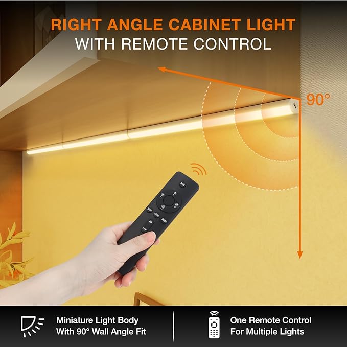 Under Cabinet Lights Remote Control,4 Pack Magnetic Rechargeable Light bar,Under Cabinet Lighting Wireless,Ceiling and Under Counter Lights for Kitchen,Wardrobe,Shelf (White, 30 CM)