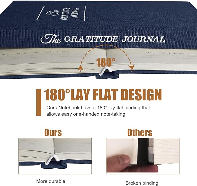 Gratitude Journal Daily Affirmations with Simple Guided Format-Undated Life Planner, Daily Planner, for You More Happiness, Positivity, Affirmation, Mindfulness&Self Care(Deep Blue)