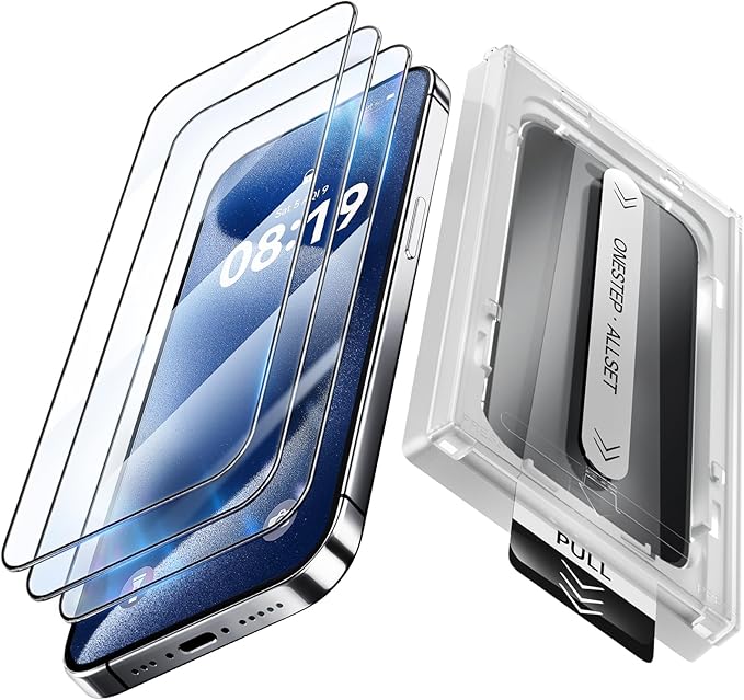 3 Pack Screen Protector for iPhone 13 Pro Max[6.7 Inch],iPhone 14 Plus Screen Protector with Auto-Alignment Kit, Auto Dust,9H+ HD Clear Tempered Glass Film,Case Friendly