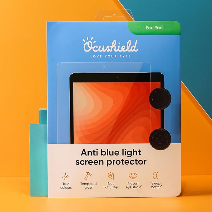 Ocushield Anti Blue Light Tempered Glass Screen Protector for iPad Air, iPad Pro 9.7' - Blue Light Filter