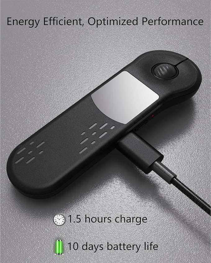 Air Mouse for PC/iOS/Android with Touchpad Bluetooth 2.4G Remote Control for PowerPoint/Keynote/Tiktok/Camera/Kindle App Rechargeable Wireless Presentation for PPT Pointer (Black)