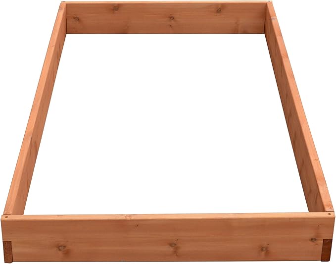 Red Cedar Wood Raised Vegetable Garden Bed - Amish Made in USA (5.5" Raised Bed, Cedar Stain)