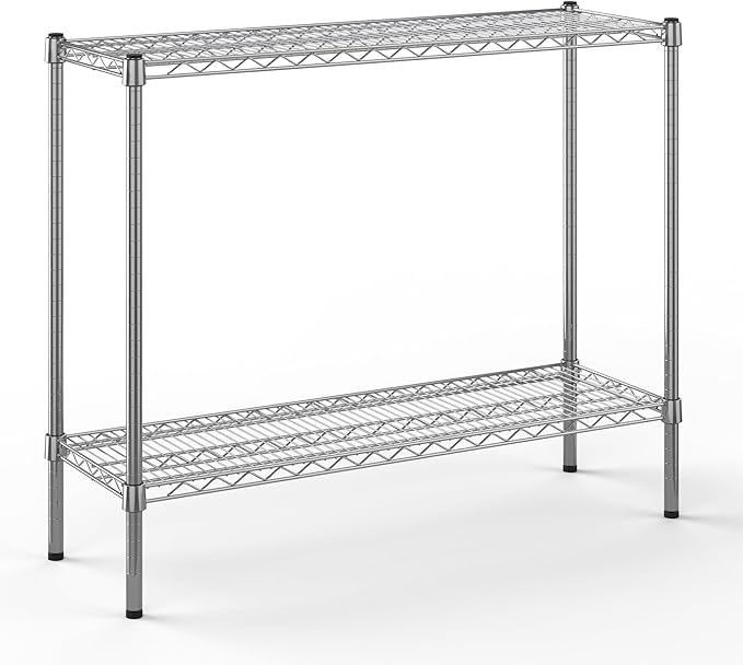 14" Deep x 42" Wide x 34" Height Wire Shelving Kit | 2-Tier | NSF Commercial Storage Rack Unit