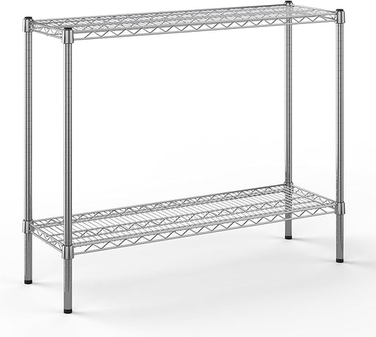 14" Deep x 42" Wide x 34" Height Wire Shelving Kit | 2-Tier | NSF Commercial Storage Rack Unit