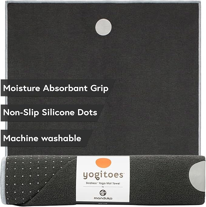 Manduka Yogitoes Hot Yoga Mat Towel - 71" | Moisture Activated Grip | Patented Silicone Nubs | Highly Absorbent, Durable & Easy Care | Made from Recycled Materials | 71 x 24 Inches