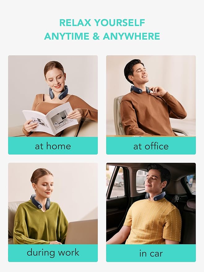 SKG Cordless Neck Massager for Pain Relief Deep Tissue Vibration Foldable Travel Massager,Portable 9D Neck Massager for Office Gifts for Men and Women