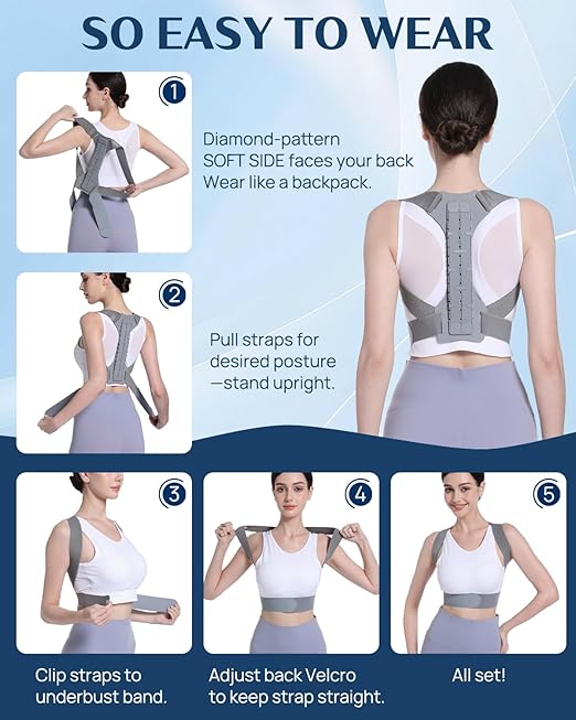 OFIR Revolutionary Upper Back Brace Posture Corrector for Women & Men, Back Straightener Posture Corrector for Men, Support Shoulder Neck and Spine for Scoliosis, Hunchback.