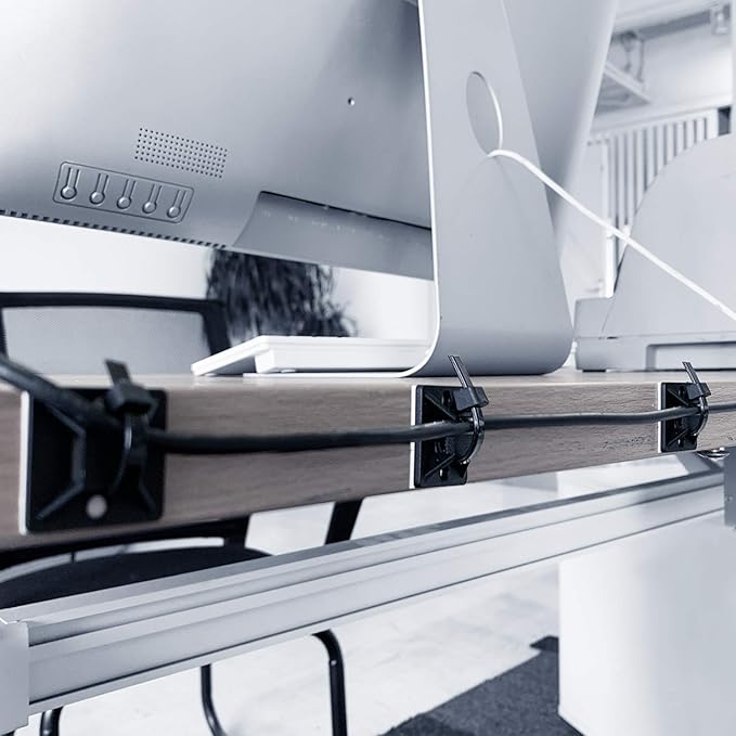 HUASAI 4/5" 100 Pack Zip Tie Mount With Cable Ties,Self Adhesive-backed Mounts for Wire Holder, White Cable Management Clips Wall Anchors