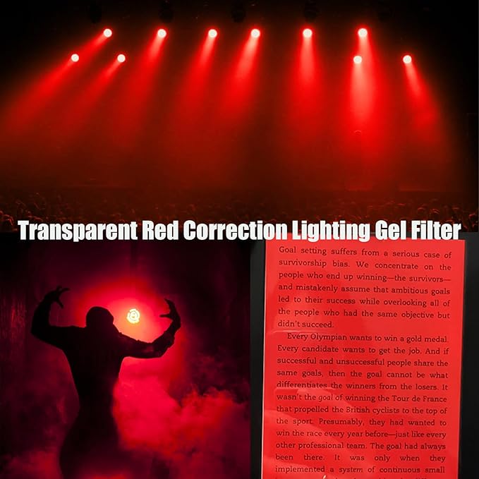 (10 Pcs) Gel Light Filter, Red and Navy Blue Transparent Color Lighting Gel Filter Correction Plastic Sheets 8.5 x 11 Inch for Film, Video, Photo, Stage (Fourth of July)