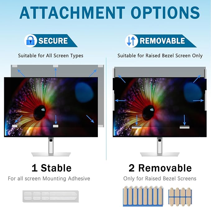 [2 Pack] 34 Inch Computer Privacy Screen for 21:9 Aspect Ratio Widescreen Monitor, Eye Protection Anti Glare Blue Light Filter Shield, Removable Anti-Scratch Anti Spy Protector