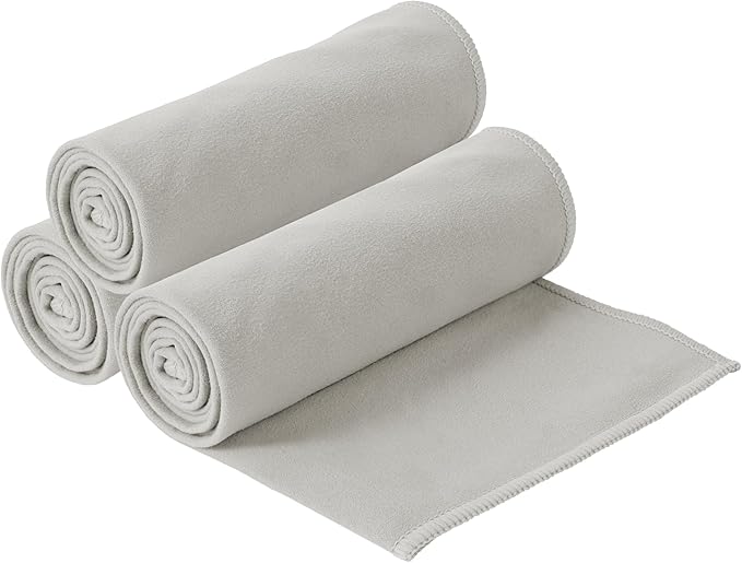 S&T INC. Microfiber Gym Towels, 3 Pack, Cooling Towel for Yoga, Camping, Home and Gym Bag, 3 Storage Bags Included, 12 Inch x 40 Inch