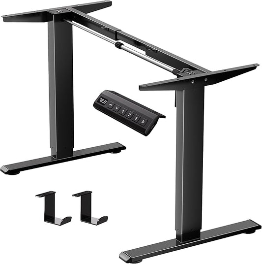 Electric Standing Desk Frame,Memory Controller Height Adjustment,176lbs Weight Capacity,For 37 to 77.5" Desktop,Ergonomic Sit Stand Desk Base for Home Office,Black Frame Only