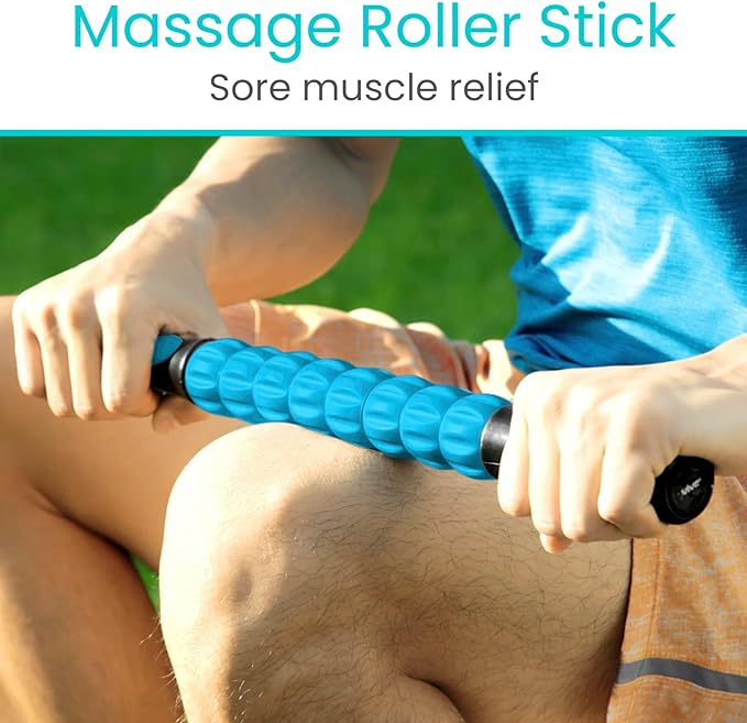 Vive Massage Stick Roller for Muscle, Back, Legs - Deep Tissue Body Fascia Massager for Hamstring, Calf, Neck Pain, Trigger Point, Exercise -Rolling Relief Tool for Physical Therapy, Recovery