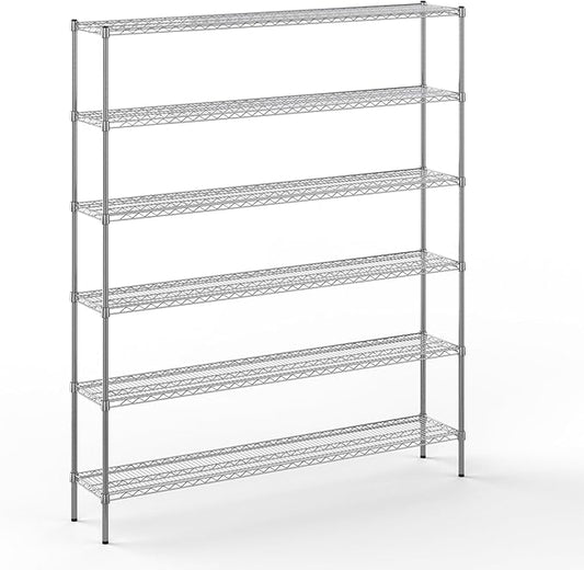 14" Deep x 72" Wide x 86" Height Wire Shelving Kit | 6-Tier | NSF Commercial Storage Rack Unit
