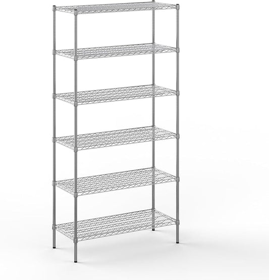 18" Deep x 42" Wide x 86" Height Wire Shelving Kit | 6-Tier | NSF Commercial Storage Rack Unit