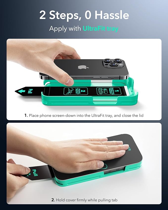 ESR 3 Pack 9H+ Glass for iPhone 14 Pro Max Screen Protector, [Military Grade Shatterproof & Longest Durable] Armorite Ultra-tough Full Coverage Tempered Glass with UltraFit Tray