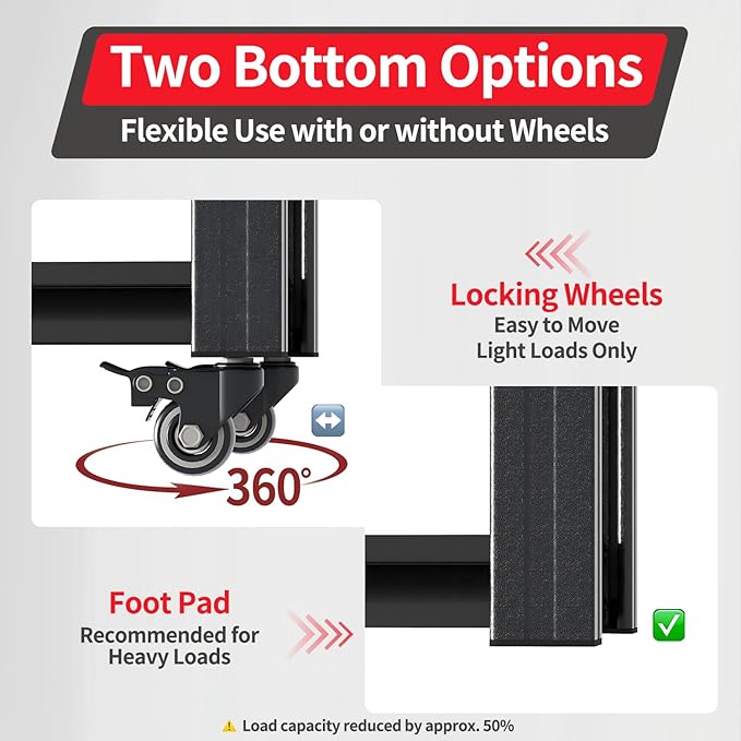 78" H 5-Shelf Metal Storage Shelves, 2000 lbs Garage Shelving Unit with Pegboard, Adjustable Industrial Heavy Duty Storage Rack with Wheels, 47.2" W x 18" D for Pantry Basement, Black