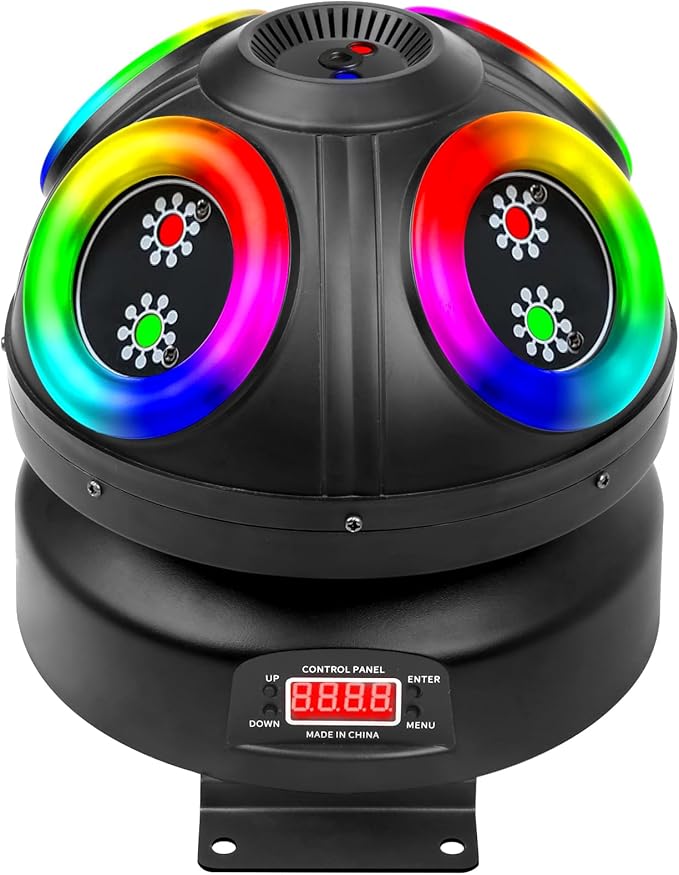 Magic Ball DJ Lights RGB Beam Effect Moving Head Light, Infinite Rotation with DMX Control and Sound Activated Disco Lights