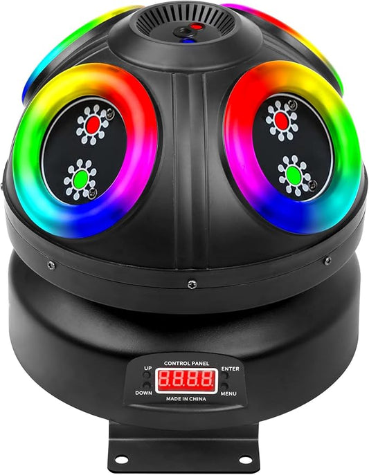 Magic Ball DJ Lights RGB Beam Effect Moving Head Light, Infinite Rotation with DMX Control and Sound Activated Disco Lights