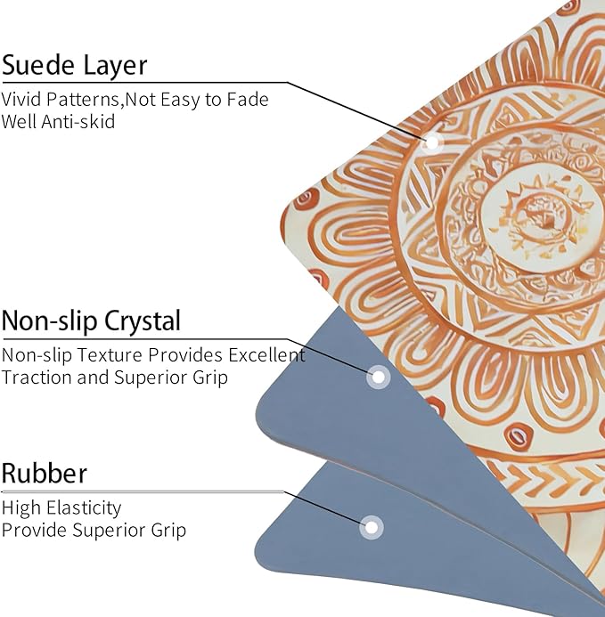 Yoga Mat Non-Slip Extra Thick 72"x32/24" Extra Wide Fitness Exercise Mat TPE Material High Elastic Hot Yoga Mat for Women Yoga Pilates Home Floor Workout (Cow Coffee)