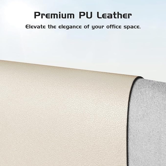Aothia Leather Desk Pad Protector, Office Mat, Large Mouse Pad, Laptop Pad, Non-Slip PU Leather Blotter, Waterproof Writing Pad for Office and Home (Beige, 47" x 17")