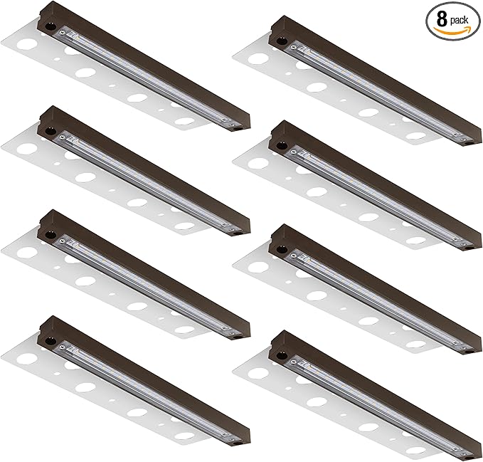 GKOLED 12 Inch LED Hardscape Lighting, Low Voltage Paver Wall Step Lights, 22pcs LED Chips for Even Light Distribution, 2700K Warm White, 12V AC/DC (8-Pack)