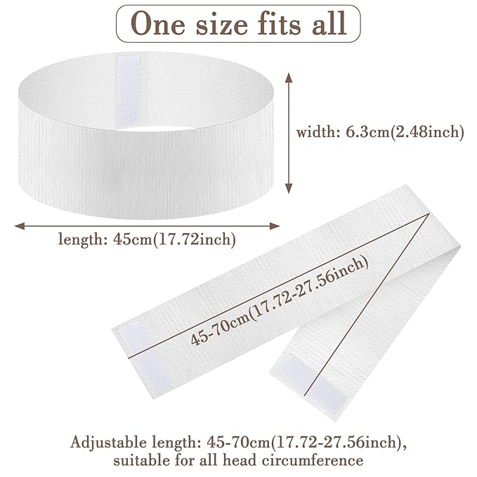 40 Pack Spa Headband for Women Disposable Skincare Headbands for Facials Esthetician Supplies Esthetician Headbands Stretch for Women's Hair (40 Pcs White)