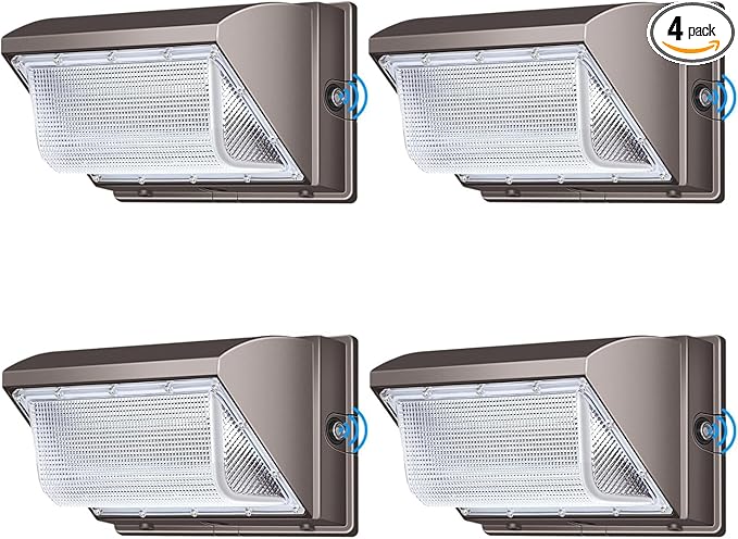 ledmo LED 120W Wall Pack Light with Photocell, Dusk to Dawn Outdoor Commercial Security Lighting, 5000K IP65 Waterproof 15840LM 4 Pack