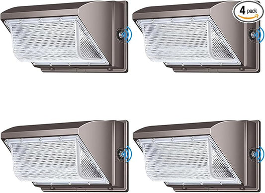 ledmo LED 120W Wall Pack Light with Photocell, Dusk to Dawn Outdoor Commercial Security Lighting, 5000K IP65 Waterproof 15840LM 4 Pack