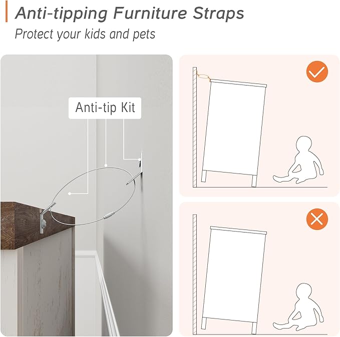 WAMPAT Farmhouse TV Stand for 65 inch TV, Wood Entertainment Center with 2 Drawers and Storage Cabinets, Adjustable Shelves, Rustic White Entertainment Center TV Console Table for Living Room, Bedroom