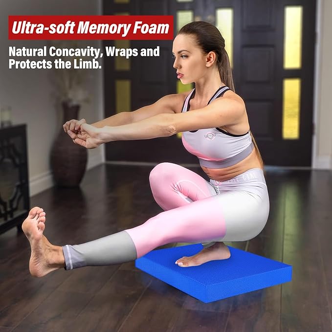 Balance Pad- Exercise Foam Balance Pad for Workout,Non-Slip & Water-Resistant Stability Trainer Mat,Ultra-Soft TPE Foam Knee Cushion for Balance Training, Fitness, Physical Therapy,Yoga