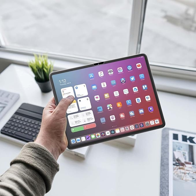 FLOLAB ONETIME NanoArmour Anti-Glare Screen Protector for iPad Air 13 Inch 2024 Anti-Fingerprint Tempered Glass, TruColor, Matte, Easy Install, Bubble Free, Dust Free, Smooth as Butter, Durable