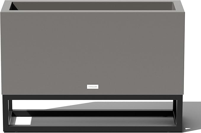 Veradek Block Series Raised Long Box Planter for Patio & Garden | Durable All-Weather Use with Aluminum Stand | Modern Décor for Herbs, Flowers