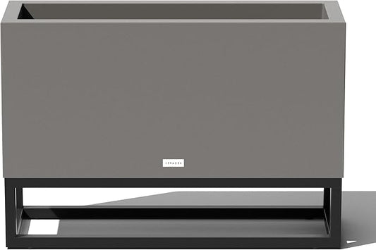 Veradek Block Series Raised Long Box Planter for Patio & Garden | Durable All-Weather Use with Aluminum Stand | Modern Décor for Herbs, Flowers