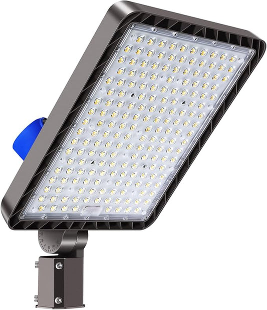 Juyace 480W LED Parking Lot Light Slip Fitter Mount Dusk to Dawn Outdoor Lighting Exterior Flood Commercial Outside IP65 Waterproof 100-277V Security Area