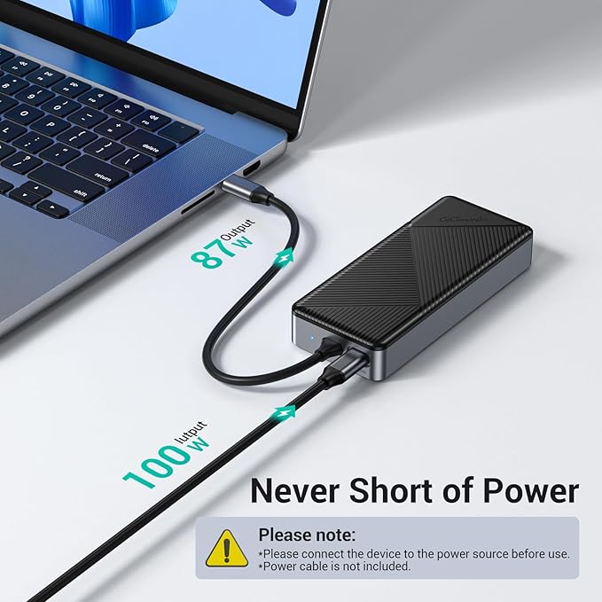 GiGimundo GM28PR M.2 NVMe SSD Docking Station - 10Gbps Multi Ports USB-C Hub, PD100W, HDMI 4K 60Hz, RJ45 Gigabit Ethernet, M.2 Dock for Laptop Mac, Black