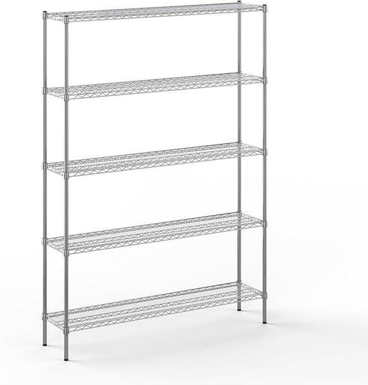 14" Deep x 60" Wide x 86" Height Wire Shelving Kit | 5-Tier | NSF Commercial Storage Rack Unit
