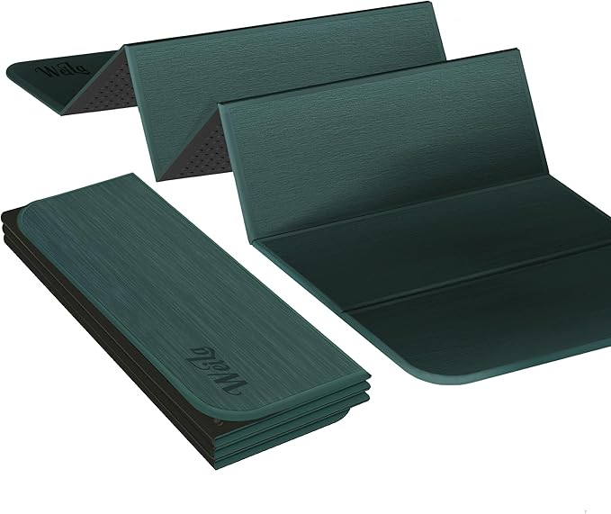 1/2inch Extra Thick Foldable Yoga Mat with SGS Certified Odourless POE Material - Light Weight Non Skid Easy to Clean Travel Workout Excercise Mat, 71x24inch