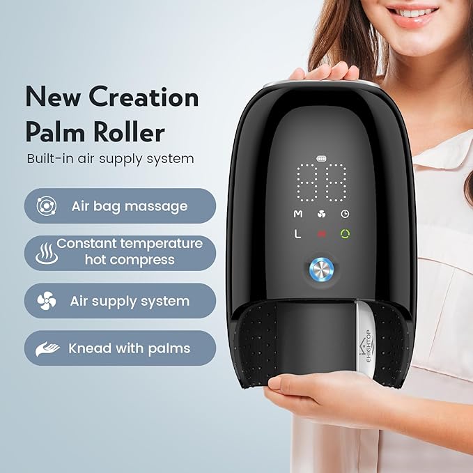 Hand Massager with Heat and Compression & Kneading Massage for Arthritis Carpal Tunnel Pain Relief, Cordless Hand Massager with 6 Modes & 6 Intensities, Birthday Gifts for Women Men Him Her Mom Dad