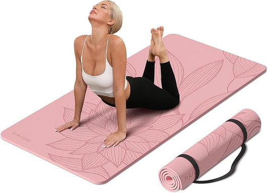 Large Yoga Mat-72’x36’x0.4’ Extra Width ＆ Thick,Comfortable,Non-Slip Exercise Mat-Works Great on All Floor for Stretching,Yoga Studio,Gym or Home Workouts