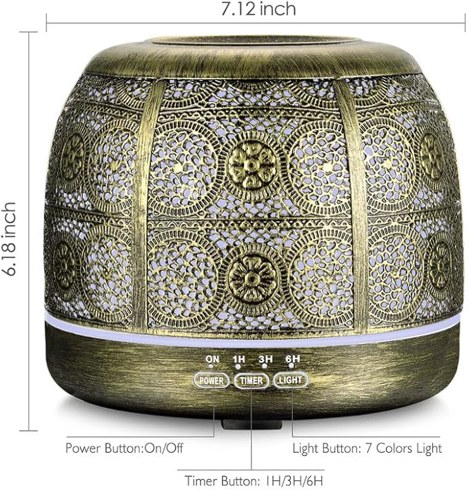 ARVIDSSON 500ml Essential Oil Diffusers for Large Room, Metal Diffusers for Essential Oils, Ultrasonic Aromatherapy Diffuser for Home Office, Gift for Women and Men