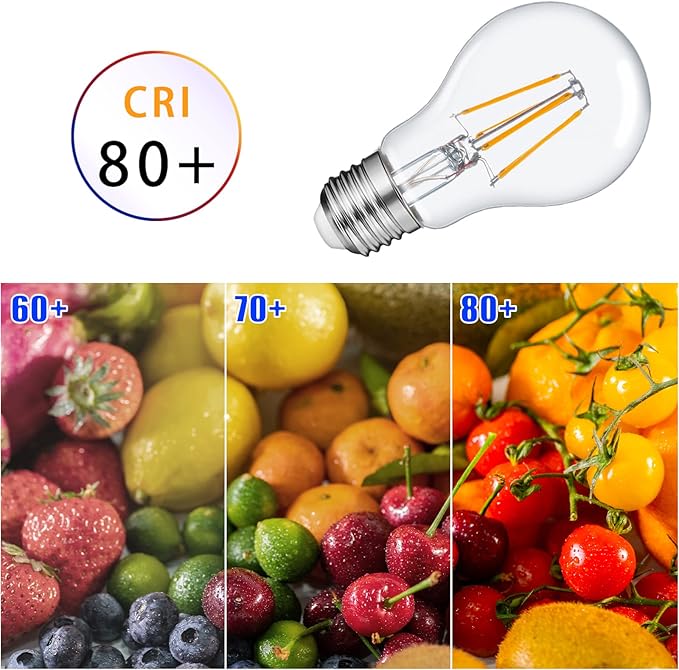 FAGUANGAO A19 LED Dusk to Dawn Light Bulbs Outdoor,6W 60W Equivalent,2700K Warm White,650 Lumen, E26 Edison Filament Photocell Sensor Bulb,Auto On/Off Vintage Bulbs for Porch,Patio,Garage,4 Pack