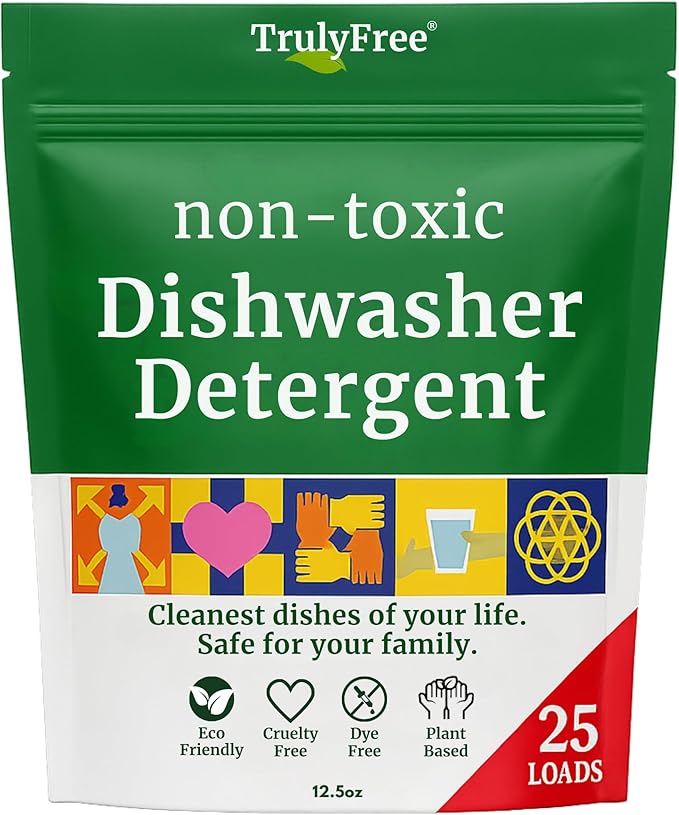 Dishwasher Detergent Powder | Natural Dish Detergent, Dishwasher Soap | Plastic Free, Plant-Based, Clean, Heavy Duty Hard Water Stain & Grease Remover | Fragrance Free | 12.5 oz (Pack of 1)