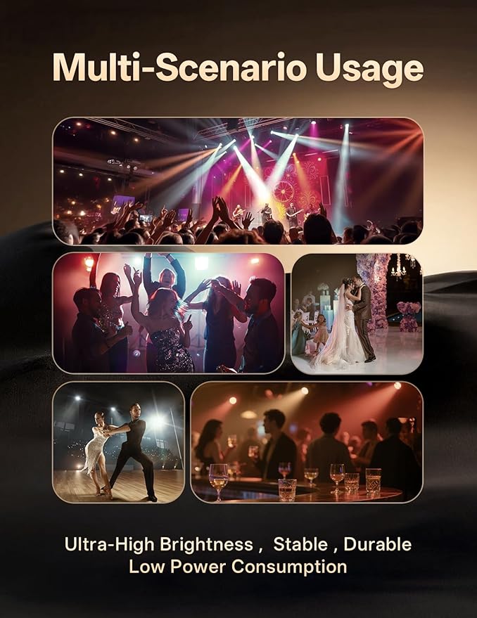 36 LED Stage Lights 7 Modes RGB DJ Par Lights with Sound Activated Remote and DMX Control DJ Uplighting for Birthday Party Events Wedding Christmas Stage Lighting (10 Packs)