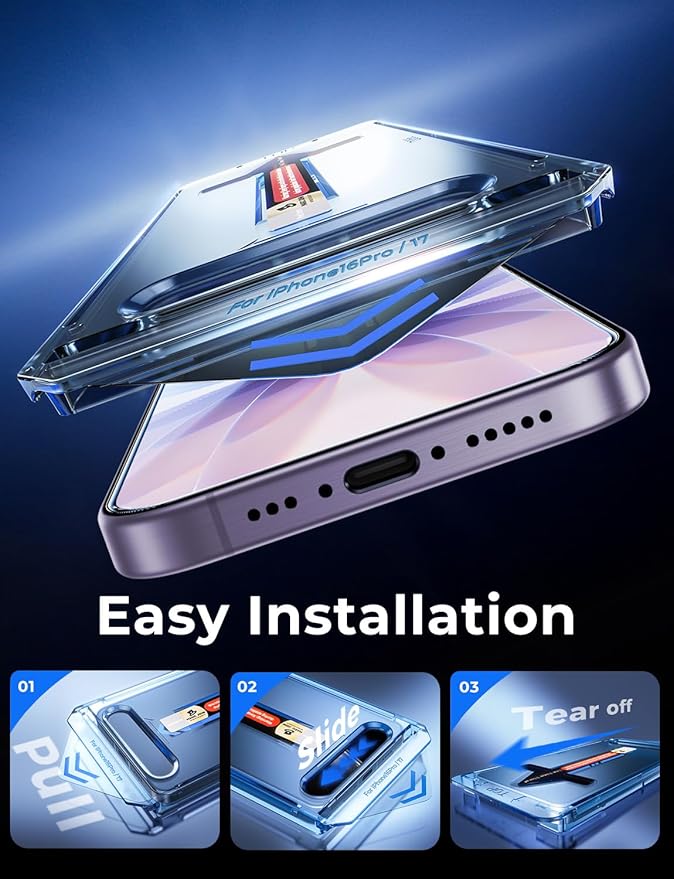 MAGIC JOHN 2 Pack for iPhone 17 6.3 inch Tempered Glass Screen Protector, Auto Dust-Elimination, Bubble Free, HD Clear, Easy Installation,iPhone 17 6.3''