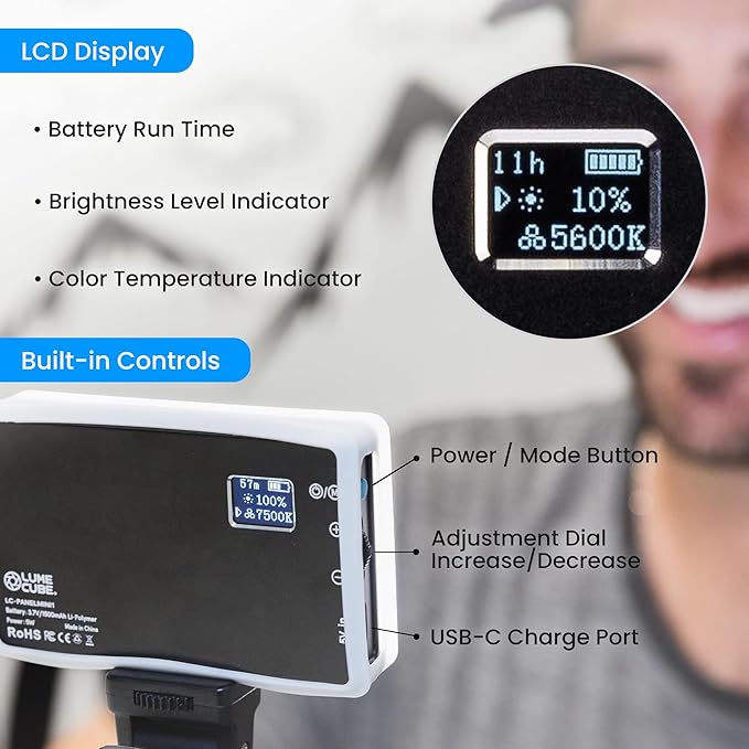 Lume Cube Video Conference Lighting Kit | Live Streaming, Video Conferencing, Remote Working | Lighting Accessory for Laptop, Adjustable Brightness and Color Temperature, Computer Mount Included