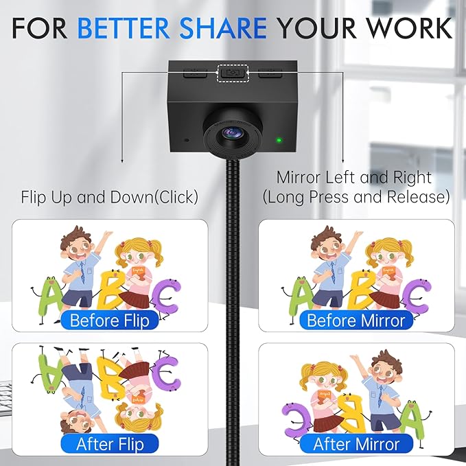 Eye Contact Webcam with Microphone for PC, 1080P Center cam for mac, 95°FOV Middle-Screen Center cam, USB computer camera Plug&Play, for desktop computer Facetime Compatible with macOS&Windows (Black)