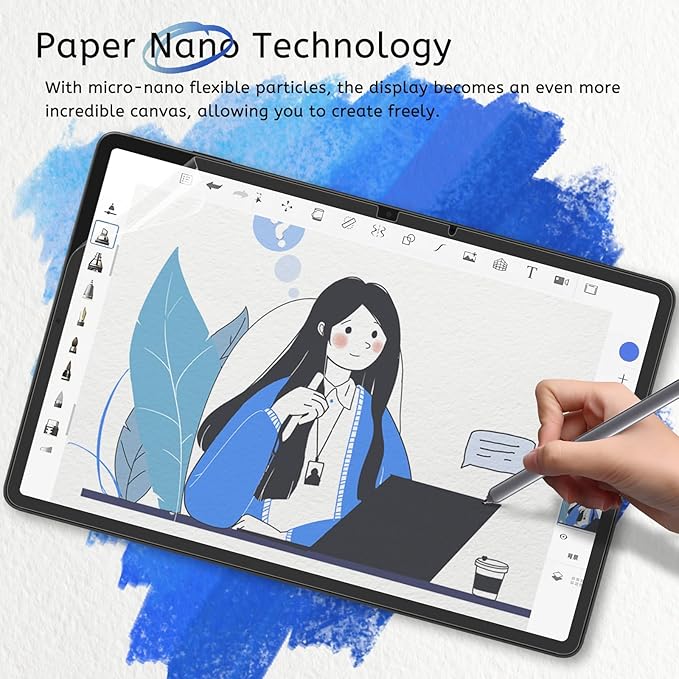 MOBDIK 2 PACK Paper Screen Protector Compatible with Samsung Galaxy Tab S11 / S10 Lite / S10 FE / S9 / S9 FE / S8 / S7 11 inch, Anti Glare, Touch Sensitivity, with Easy Installation Kit, Like Writing on Paper